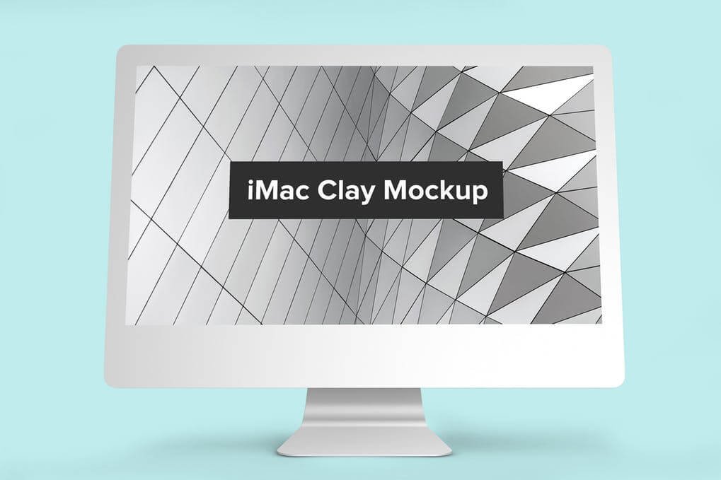 White Color iMac Clay Design Mockup