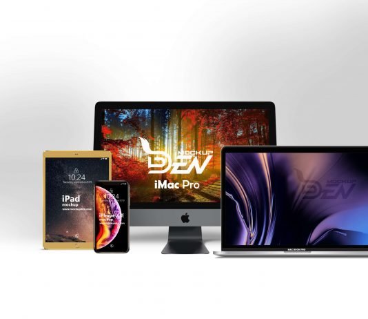 Free Apple Set Mockup Scene