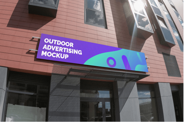28+ Free Outdoor Banner Mockup for Creative Advertisement idea 15