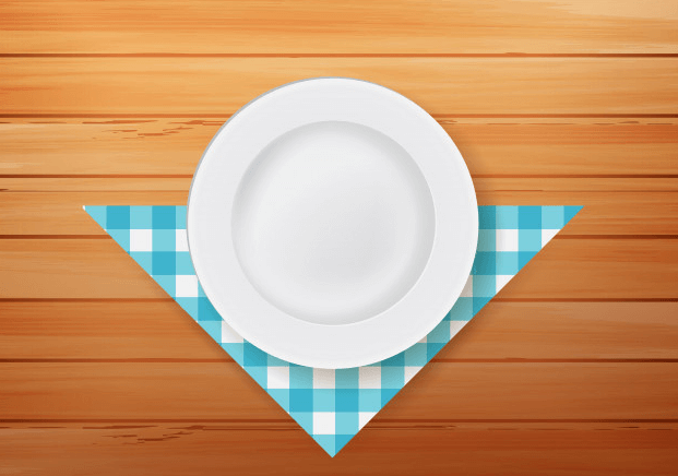 Napkin Placed Below Plate Vector File Illustration