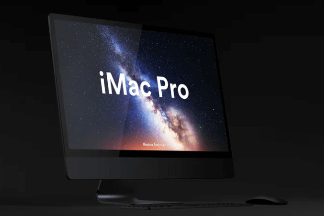 Galaxy Wallpaper Theme iMac Pro Mockup