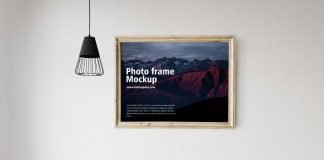 Free Golden Photo Frame Mockup