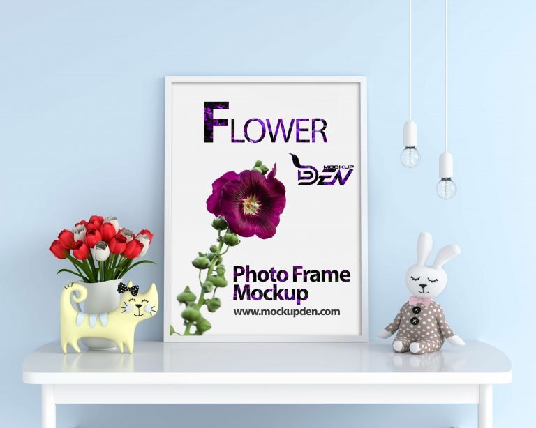 Free Vertical Photo Frame Mockup