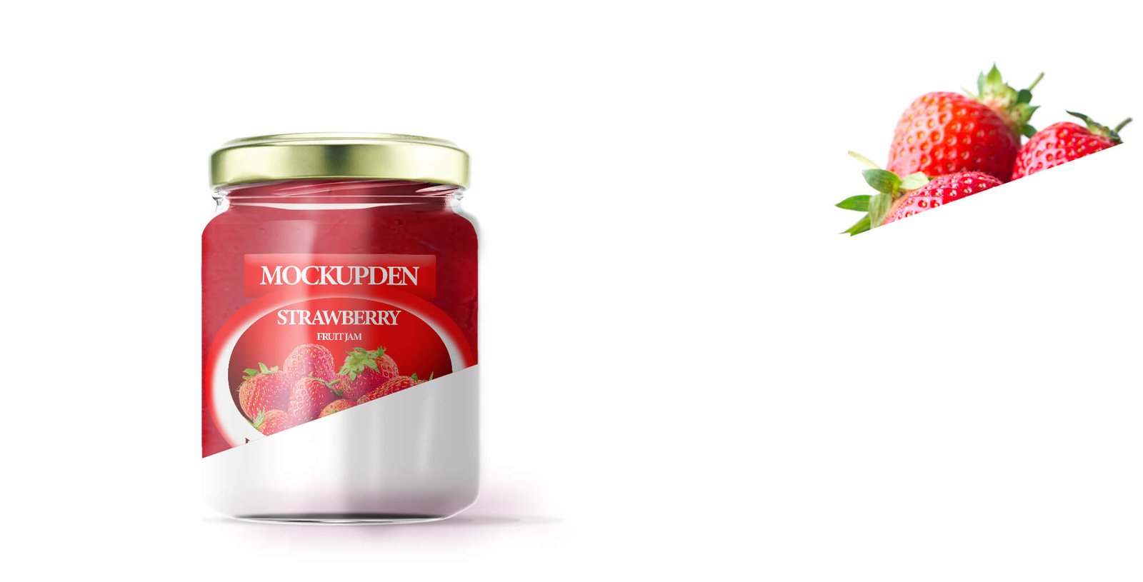 Free Strawberry Fruit Jam Jar Mockup PSD Template