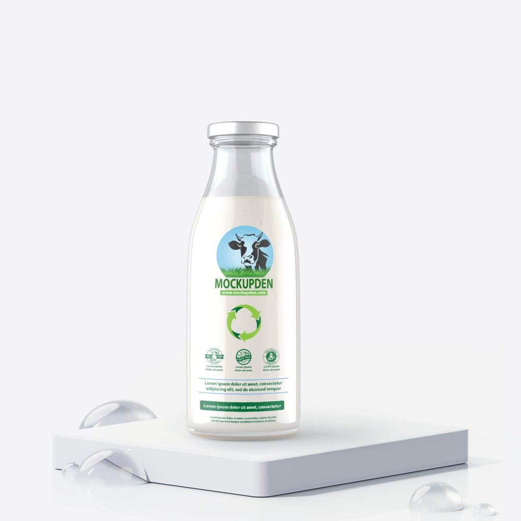 Download Free Milk Bottle Mockup PSD Template:| Mockupden Exclusive