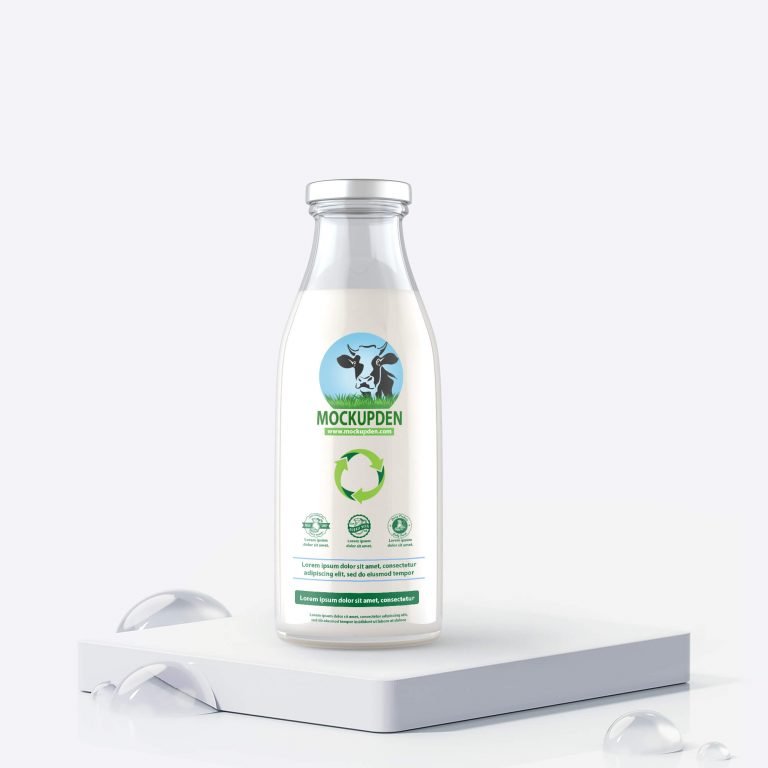Free Milk Bottle Mockup PSD Template