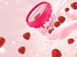 Free Strawberry Ice Cream Jar Mockup Psd Template