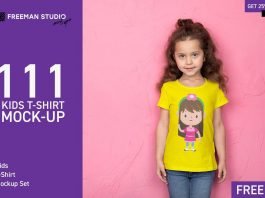 T-shirts For Kids PSD Mockup. 