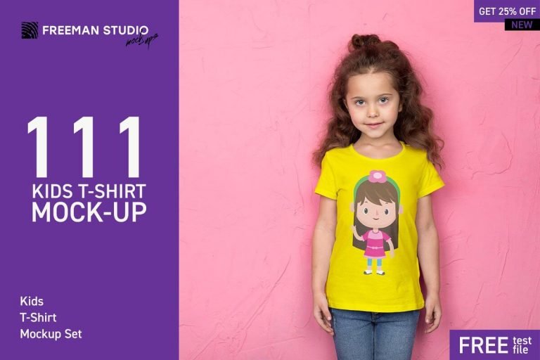 T-shirts For Kids PSD Mockup. 