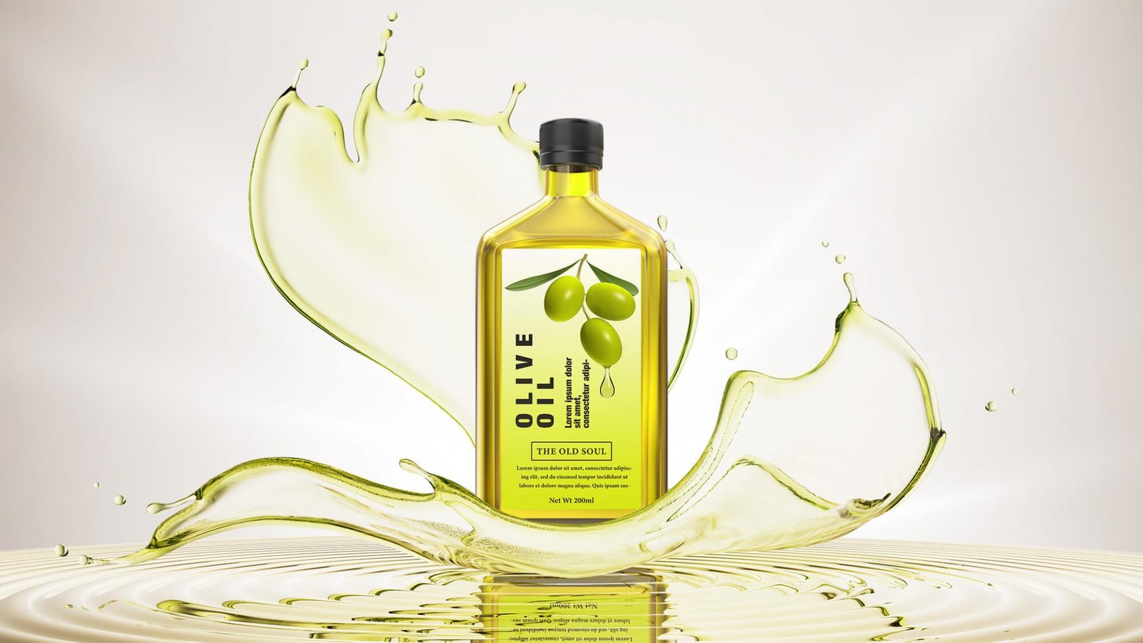 Download Free Olive Oil Bottle Mockup PSD Template| Mockupden Exc