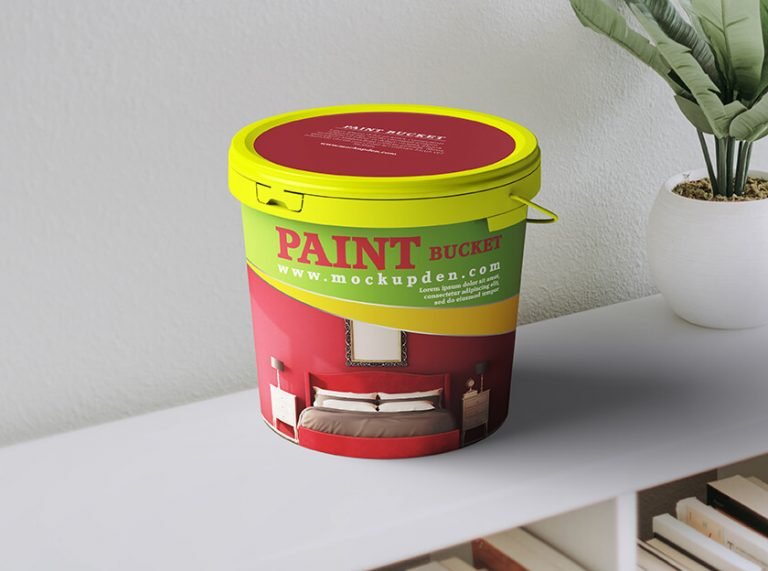 Free Paint Bucket Mockup PSD Template