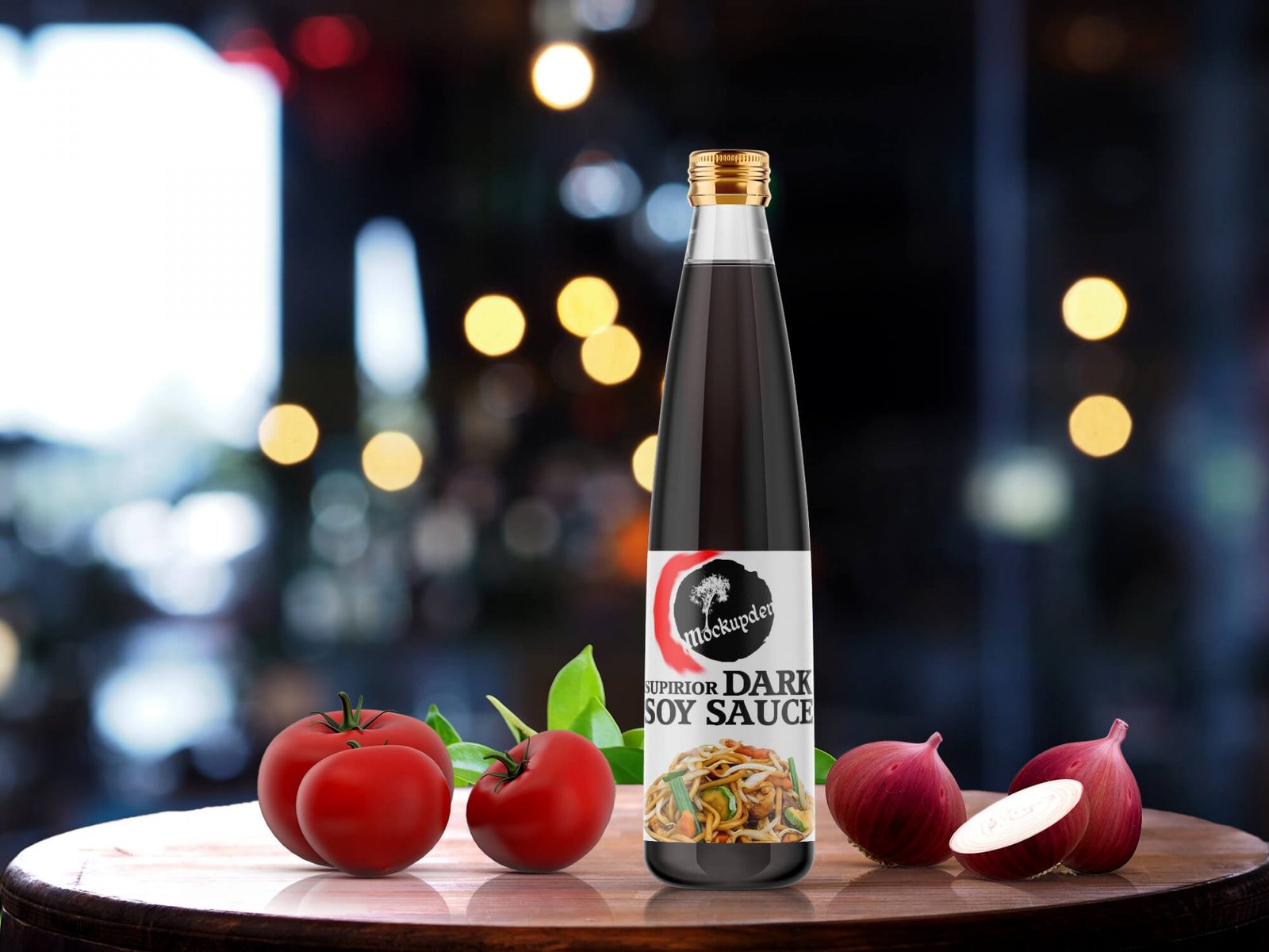 Free Soy Sauce Bottle Mockup PSD Template