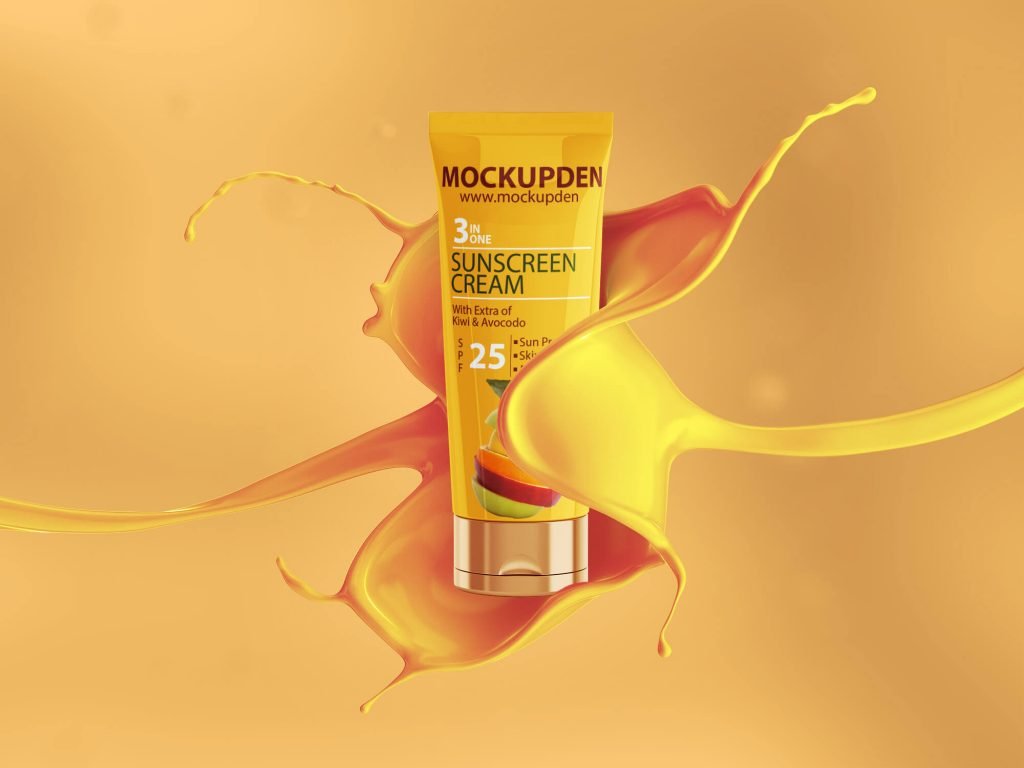 Free Sunscreen Cream Mockup Psd Template