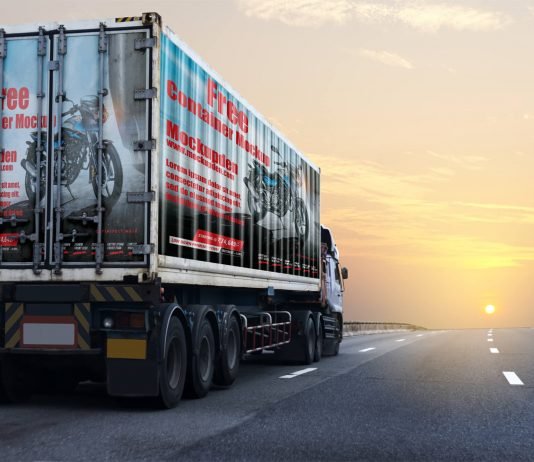 Free Container Mockup PSD Template