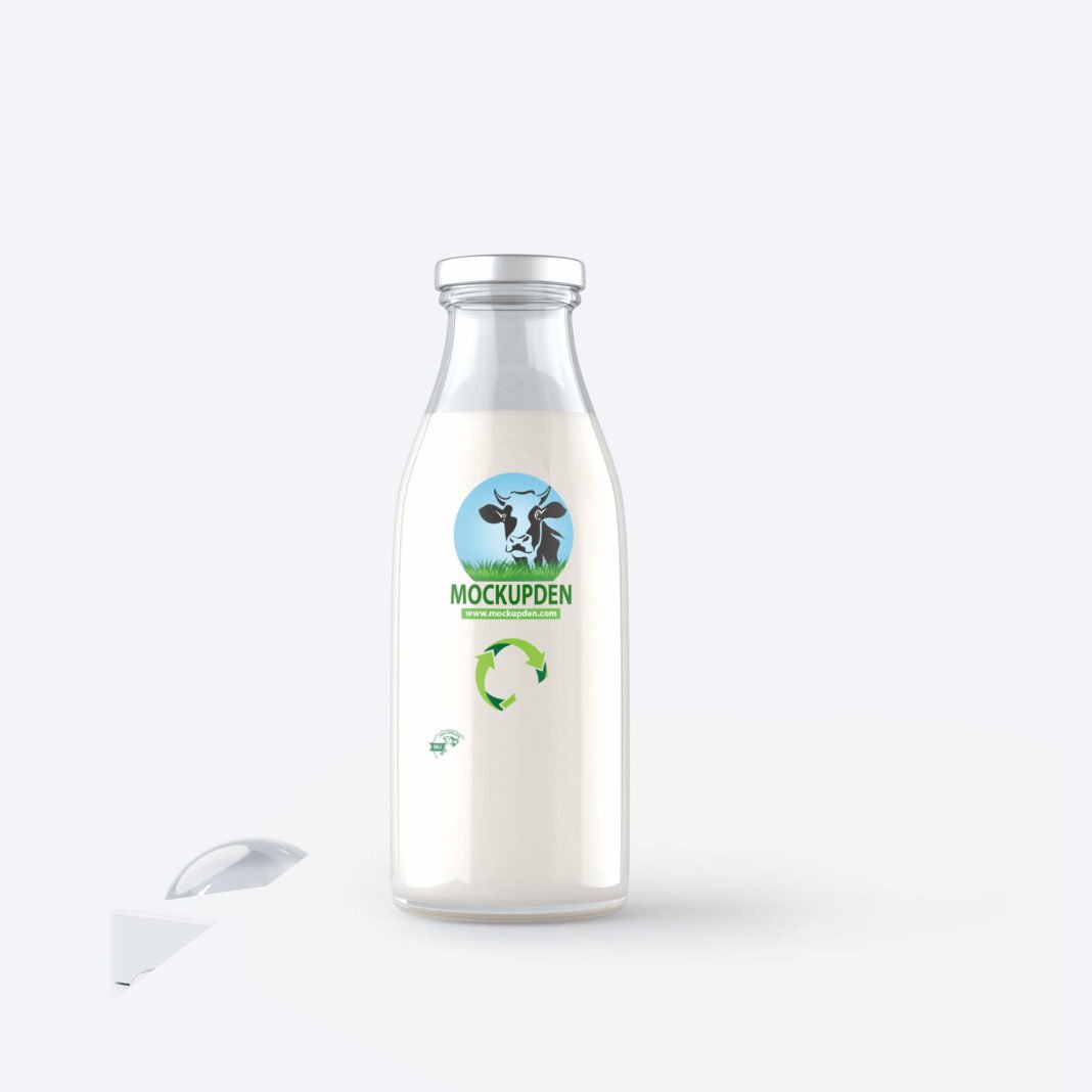 Free Milk Bottle Mockup PSD Template:| Mockupden Exclusive