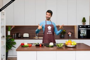 Download Person Wearing Apron Mockup PSD Template| Mockupden