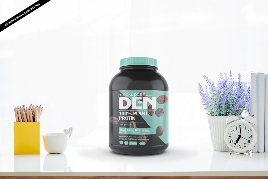 Free Protein Jar Mockup PSD Template