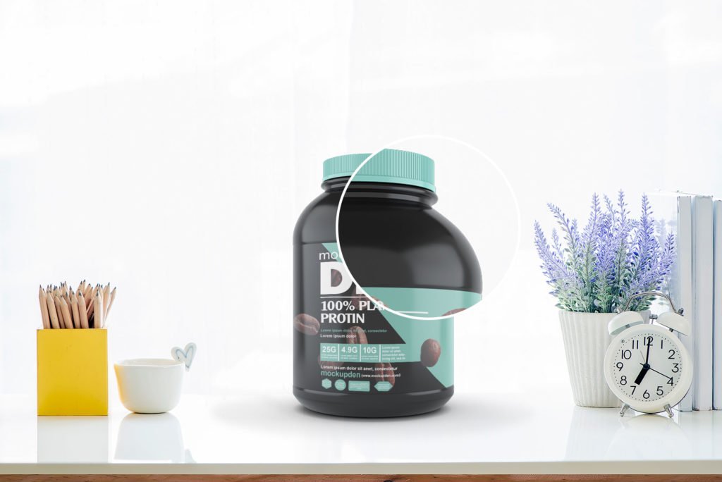 Free Protein Jar Mockup PSD Template