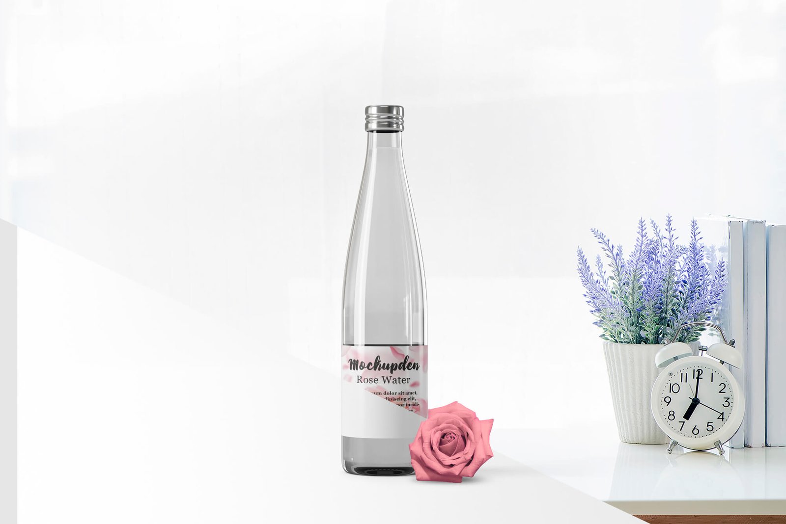 Download Free Rose Water Bottle Mockup PSD Template | Mockupden