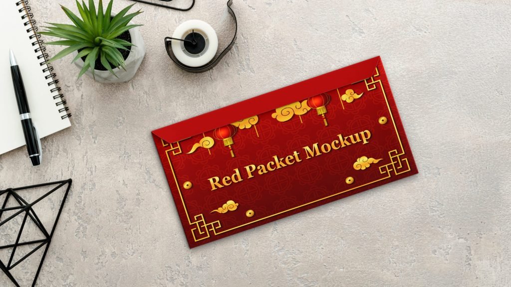 Free Red Packet Mockup PSD Template