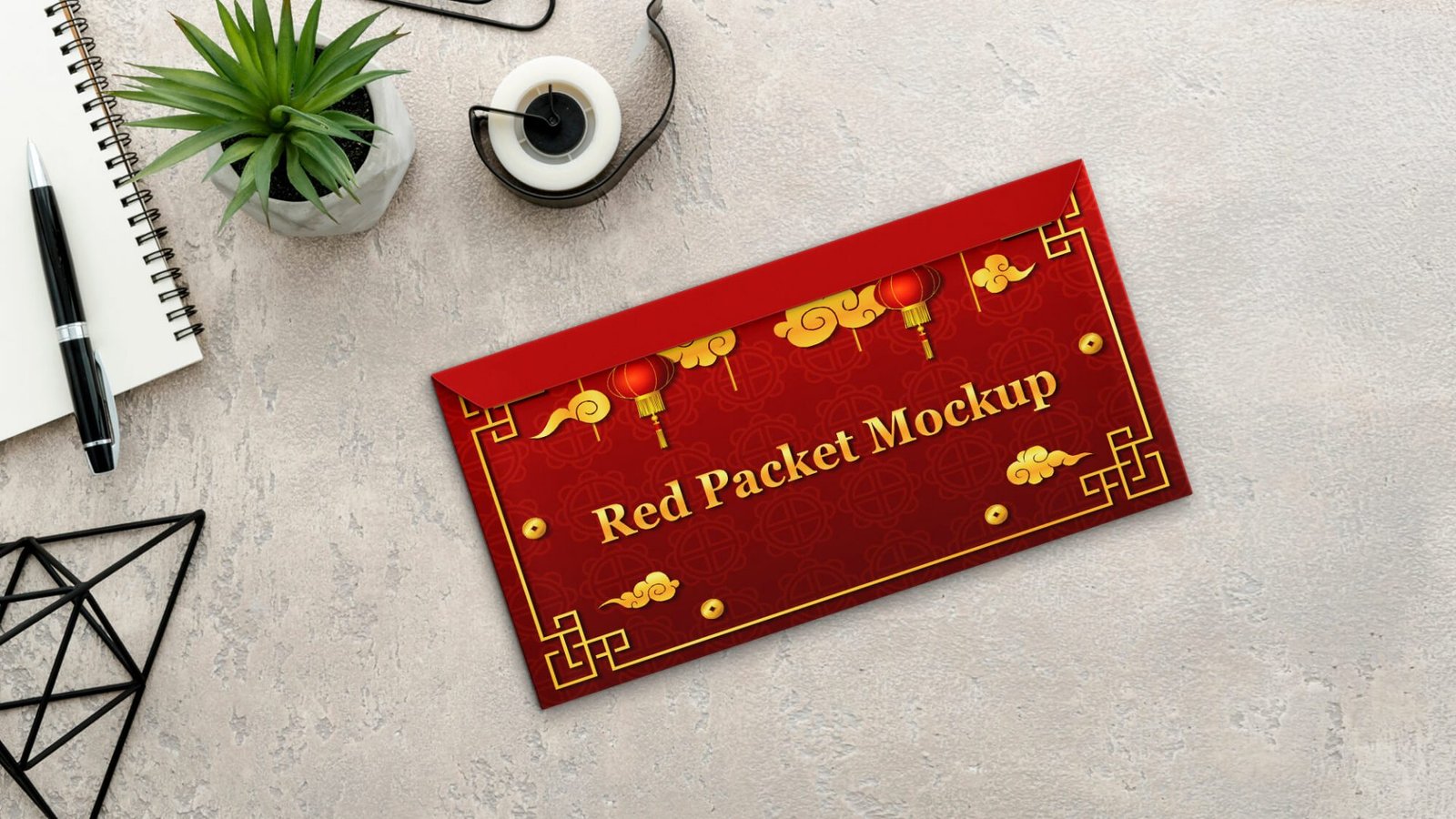 Free Red Packet Mockup PSD Template || Mockupden Exclusive