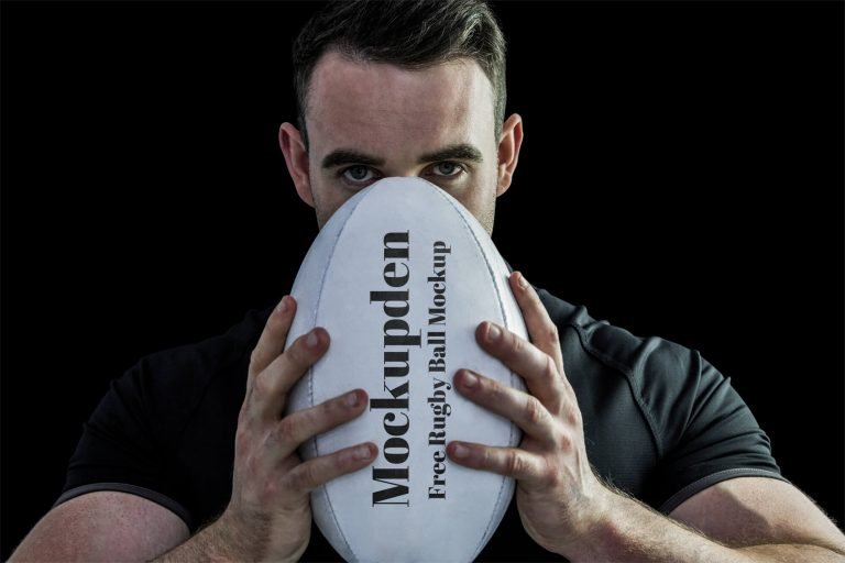 Free Rugby Ball Mockup PSD Template