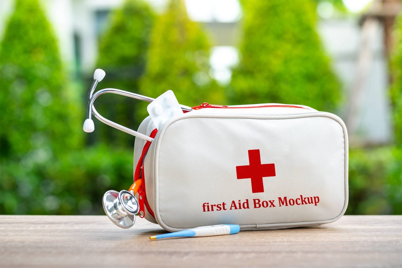 Download Free First Aid Bag Mockup PSD Template| Mockupden Exclusive