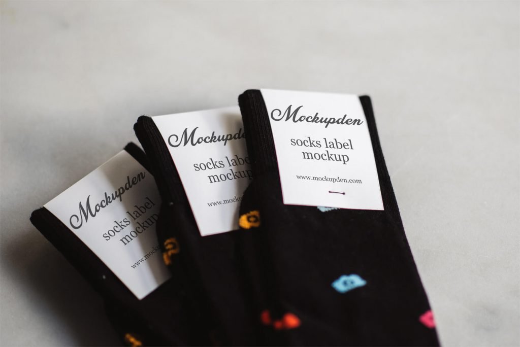 Free Socks Label Mockup PSD Template