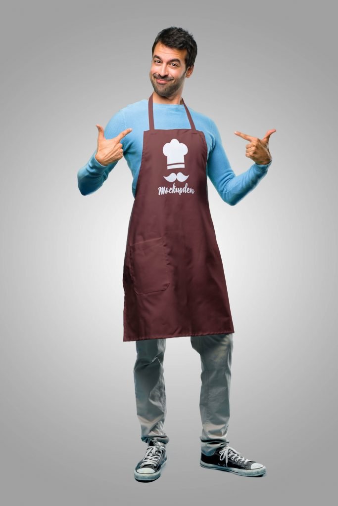 Download 40 Free Apron Mockup White Person Wearing Waist Apron PSD Mockup Templates