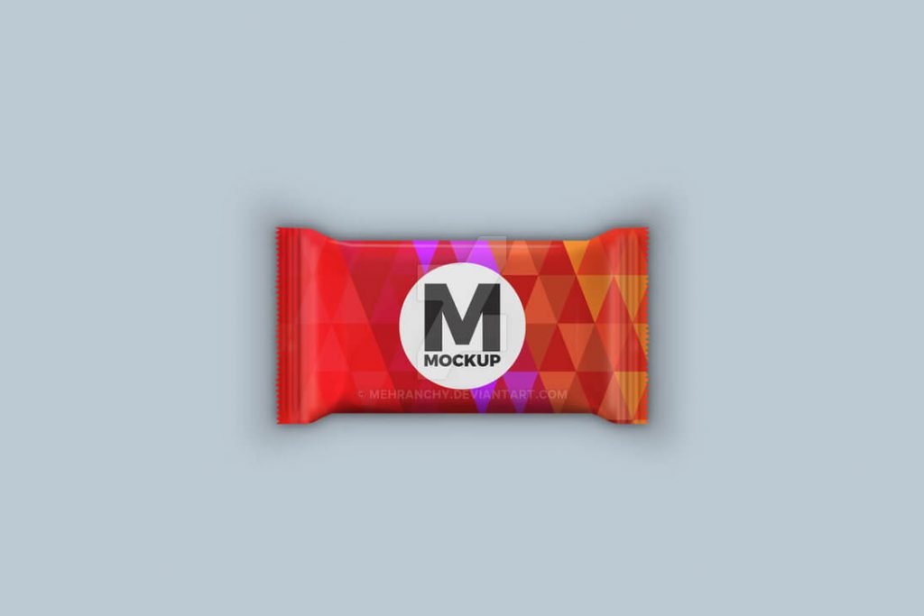 Chocolate Bar Packet Template Mockup