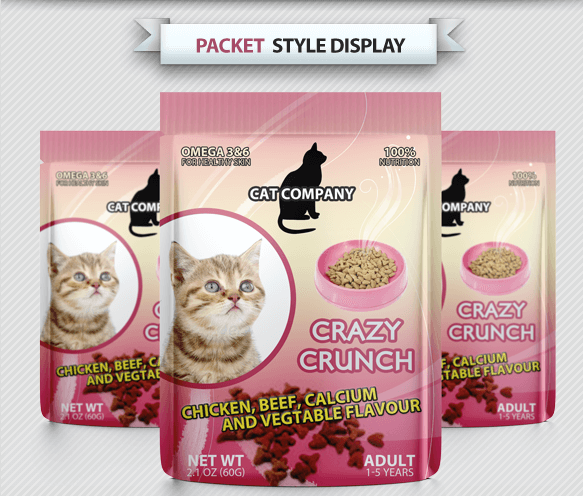 Cats Food Free Packet PSD Design