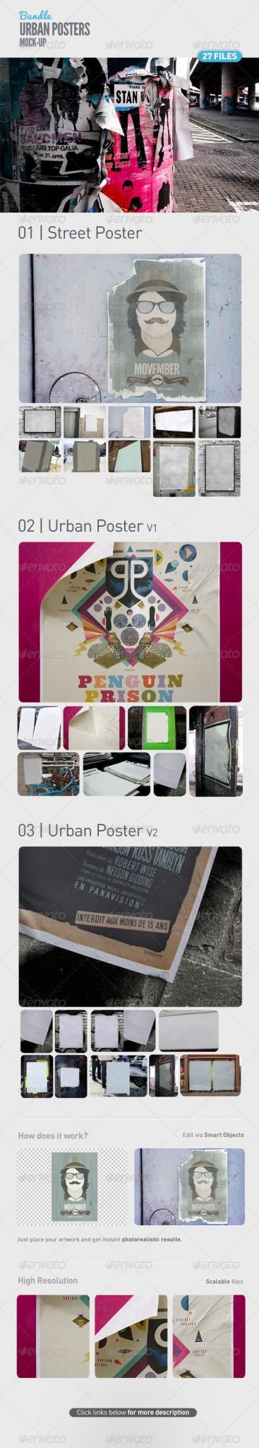 40+ Outstanding Free Street Poster Mockup PSD Templates