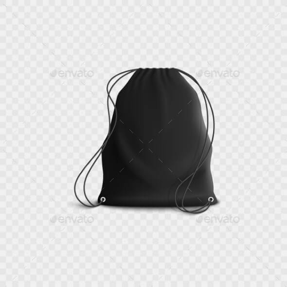Black Backpack Mockup