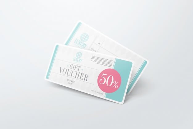 50% Gift voucher Design Template In PSD