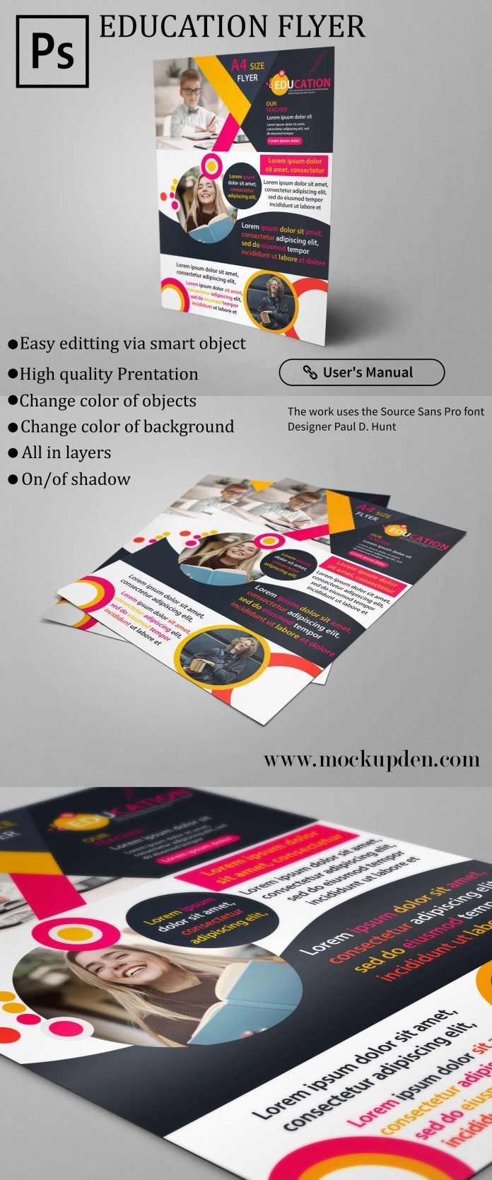 Free Education Flyer Mockup PSD Template - Mockup Den