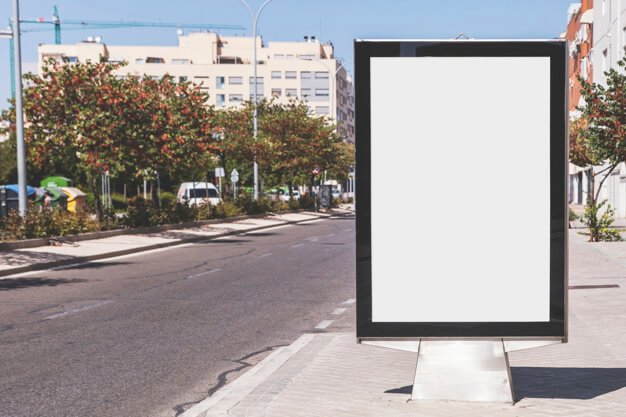 Blank Poster On The Street Mockup
