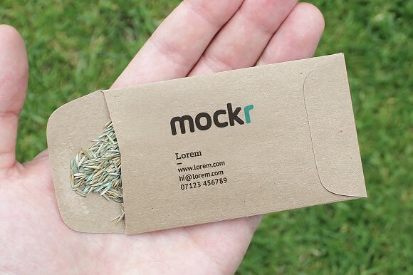 Business card seed packet mockup
