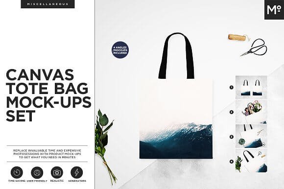 Canvas Tote Bag PSD Design Mockup
