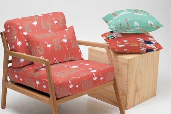 Chair containing cushions PSD Mockup