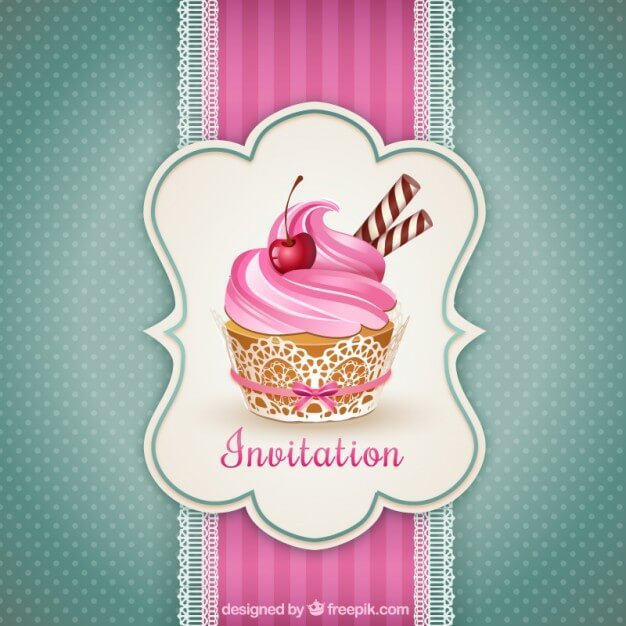 Cup Cake Invitation vector  Mockup