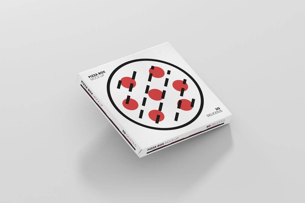 Customizable White Pizza Box Illustration