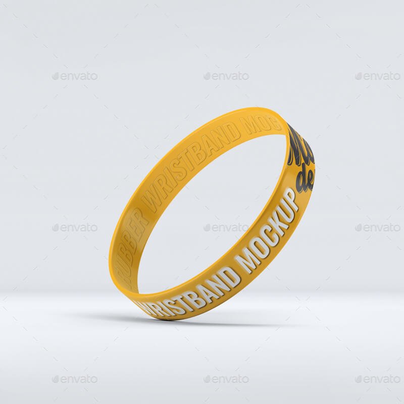 Different Colored Wristband Mockup