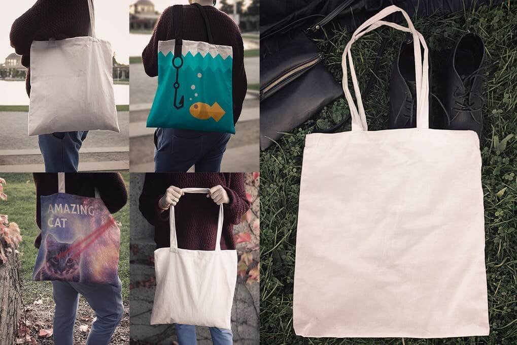 Different Shades Of Tote Bag PSD Design