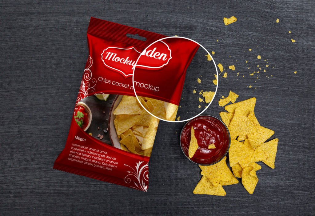 Free Chips Packaging Mockup PSD Template