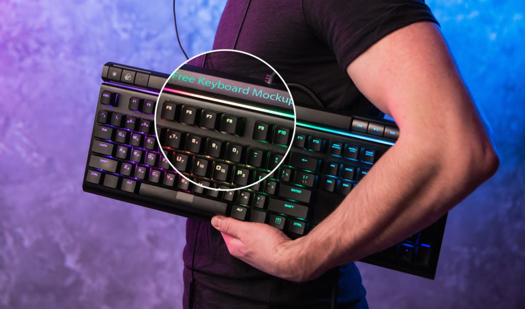 Free Gaming Keyboard Mockup PSD Template