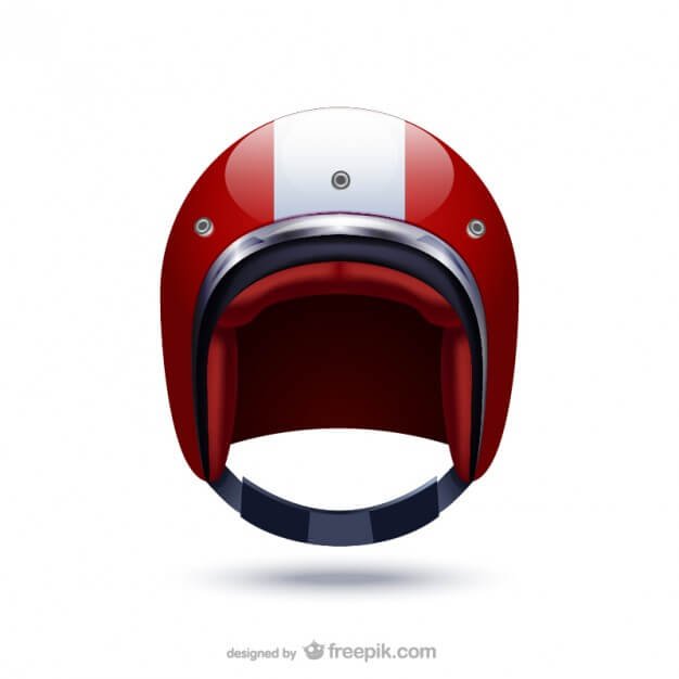 Free Red Colored Sports Helmet Vector Illustration