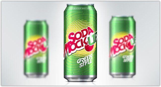 Green Color Soda Can Template