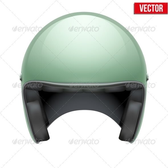 Green Colored Motorcycle Helmet Vector