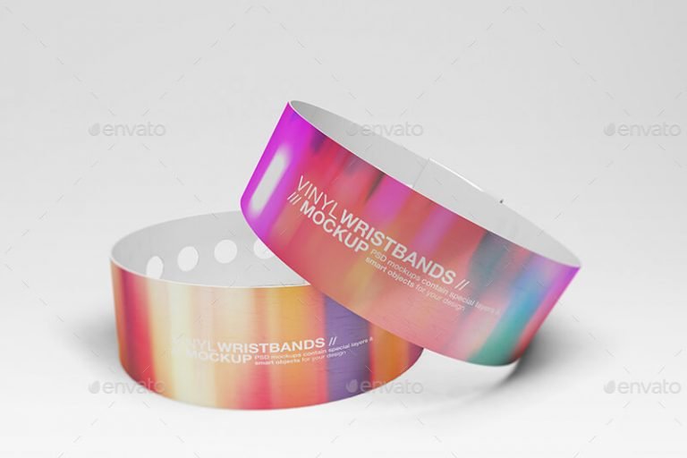 Download 16 + Wristband Mockup | 1Fabric, Paper, Silicone, rubber Wristband PSD