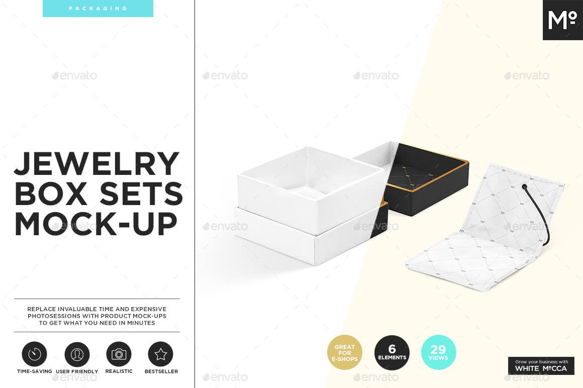 Jewelry Box With A Business Card Mockup